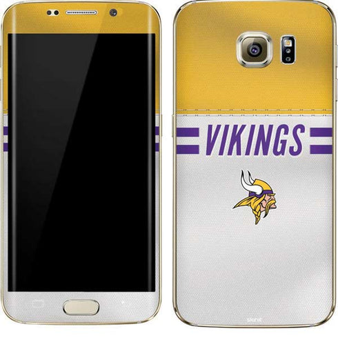 NFL Minnesota Vikings White Striped Galaxy S7 Edge Skin